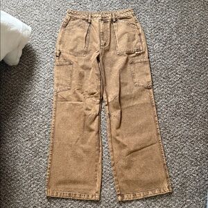 Wide Leg Brown Jeans